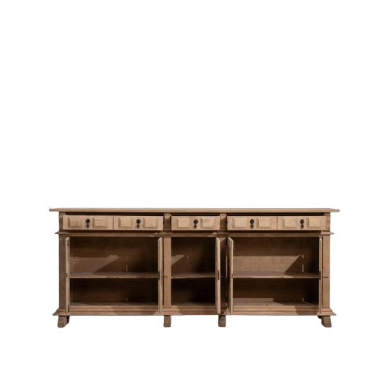 Oak Brutalist Buffet, France, Circa 1970 For Sale