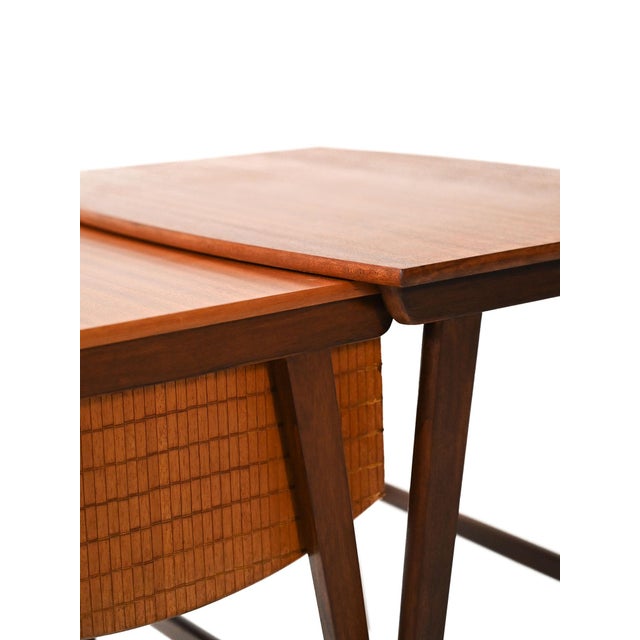 Scandinavian Nesting Coffee Tables with Wool Storage, 1960s, Set of 2 For Sale - Image 9 of 14