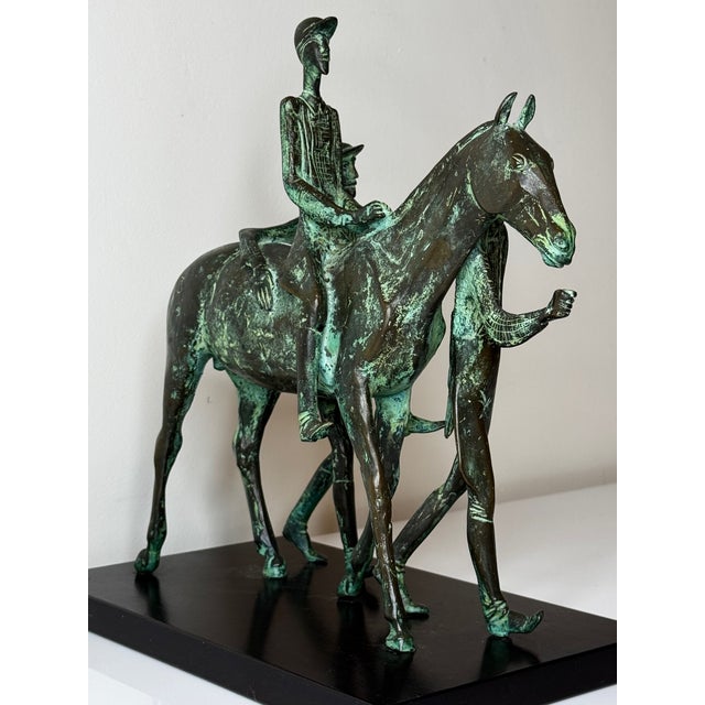 Bronze Race Horse & Jockey Group With Stable Hands Sculpture Attributed Carybé For Sale - Image 6 of 12
