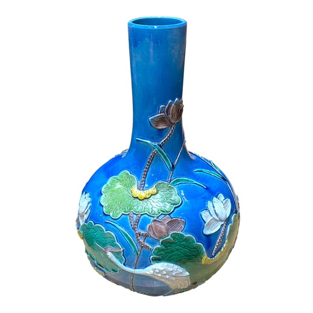 Early 20th Century Chinese Republic Period Wang Bingrong-Marked Stick Vase With Egret & Water Lily Motif For Sale - Image 16 of 16