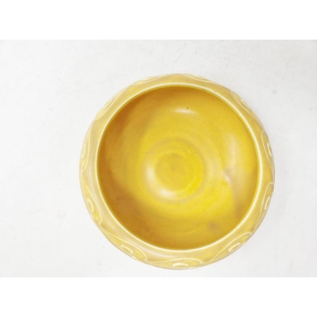Yellow Vintage 1927 Rookwood Pottery Console Bowl 7-3/4" Wide - Matte Yellow Glaze - XXVII - 2157 For Sale - Image 8 of 12