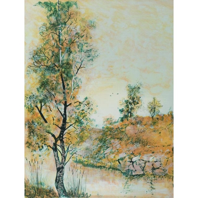 Antonio Rivera (1932) By the River Original color lithograph Signed in pencil Limited edition of 250 (this is number 11)...