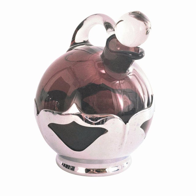 Art Deco Farber Bros Amethyst Glass Decanter and Cordial Set, 1930s, 7.5" For Sale - Image 10 of 16