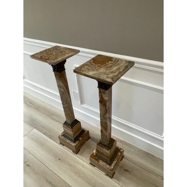 Pair 19th Century French Onyx Pedestals W/Bronze Mounts For Sale - Image 10 of 12