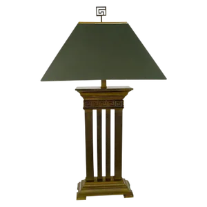Greek Revival Bronze Columned Table Lamp