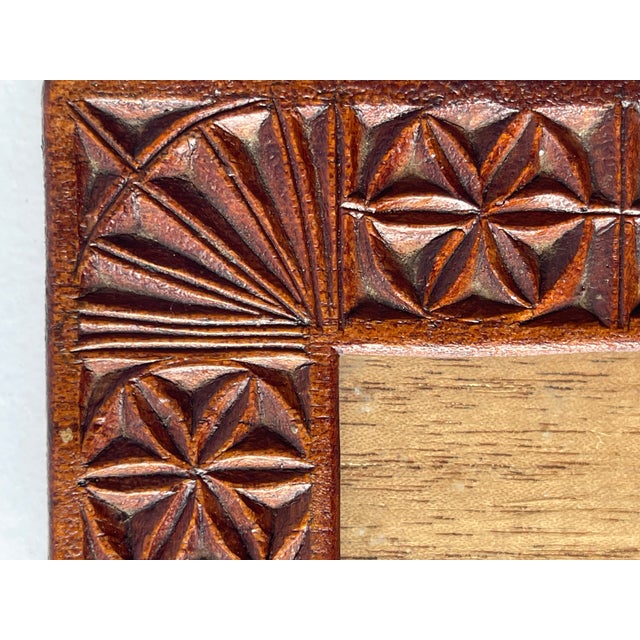 Antique rare Guatemalan wood frame with traditional geometric patterns, which are depicting Nature through the design....