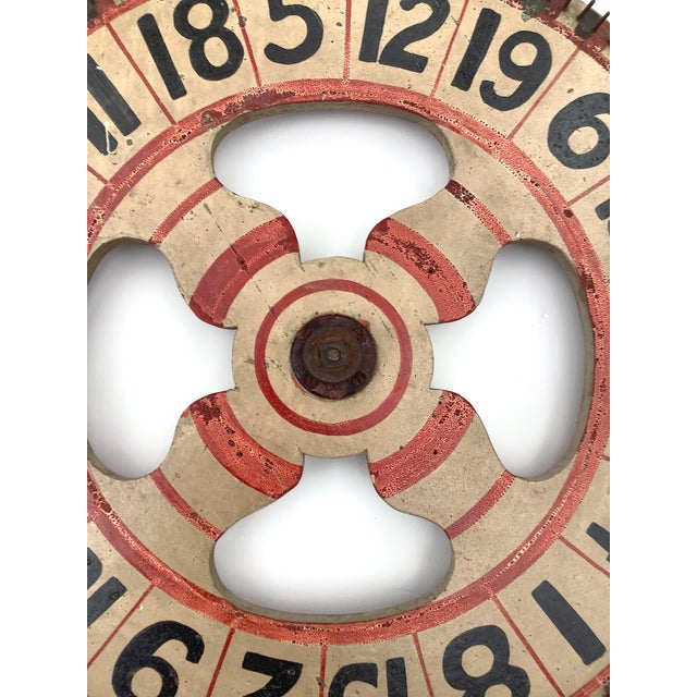 Circa 1930s Two Sided Hand Painted Game Wheel For Sale - Image 6 of 12