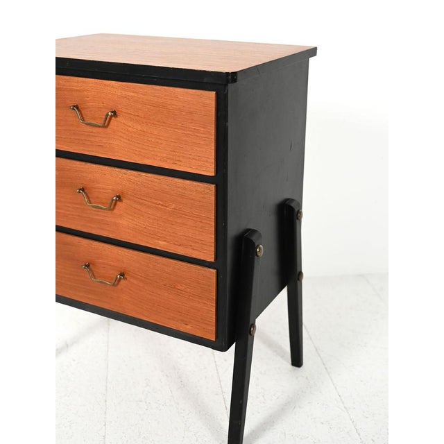 Wood Small Scandinavian Black Lacquered Chest of Drawers, 1950s For Sale - Image 7 of 10