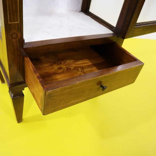 Wooden Display Cabinet with Glass Inserts and Inlays For Sale - Image 11 of 16
