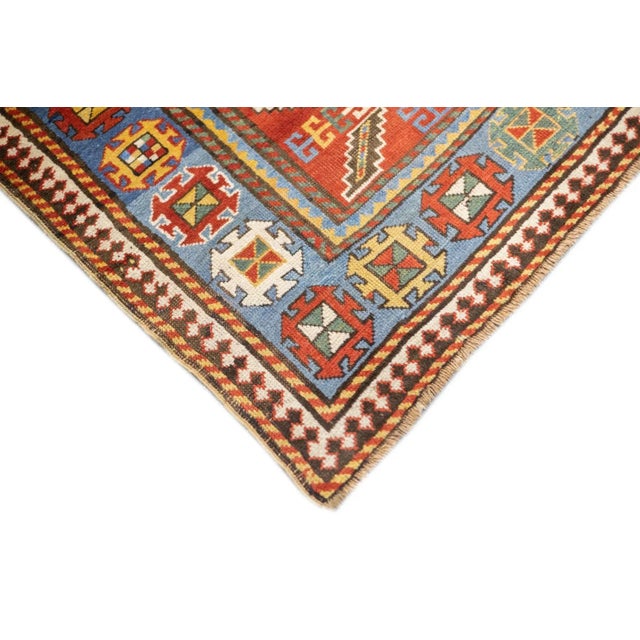 Traditional Antique Caucasian Kazak Rug 6'5'' X 7'11'' For Sale - Image 3 of 11