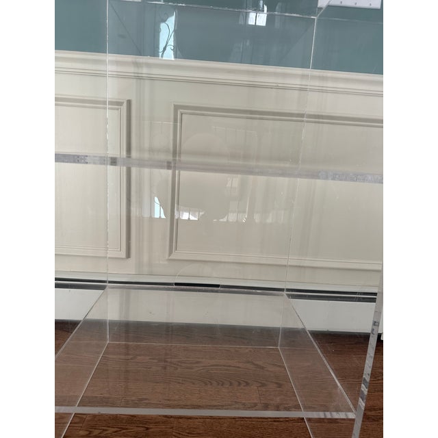 Plastic Clear Vintage Lucite Open Cabinet For Sale - Image 7 of 7