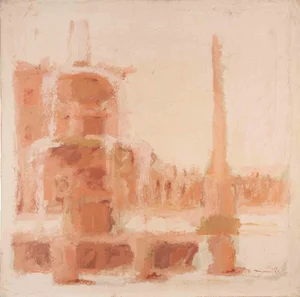 Franco Marzilli, View of Rome, Oil Painting, 1970s