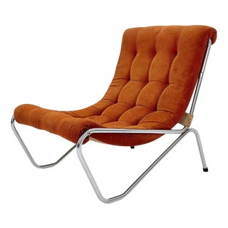 Mid-Century Modern Swedish Lounge Chair from EM Möbler, 1970s For Sale