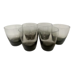 Grey Smokey Scandinavian Balloon Glasses - Set of 6