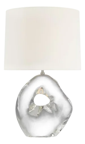 AERIN by Visual Comfort Signature Adria 25" Cordless Table Lamp in Crystal with Linen Shade