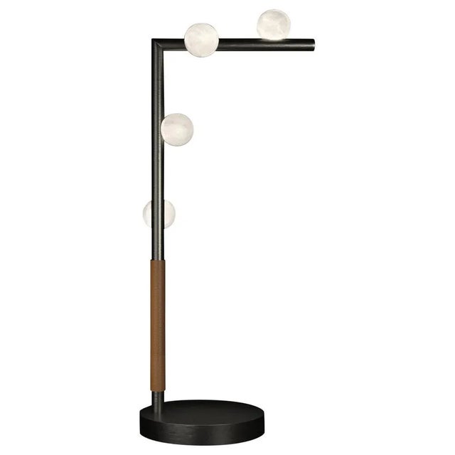 Animal Skin Demetra Brushed Black Metal Table Lamp by Alabastro Italiano For Sale - Image 7 of 7