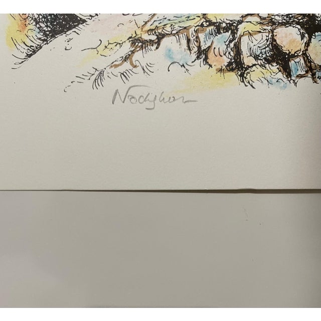 Baruch Nachshon, Baruch Nachshon Jerusalem or Hebron Hills Israel Judaica Lithograph Israeli Art For Sale - Image 4 of 5