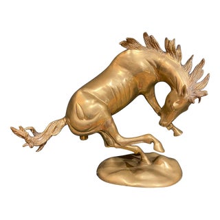 Brass Stallion Sculpture, 1950s For Sale