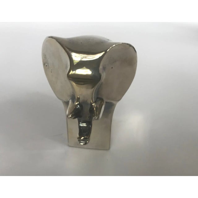 Mid-Century Modern 1970s Dansk Silver Plate Elephant Paper Weight Designed by Gunnar Cyren For Sale - Image 3 of 8