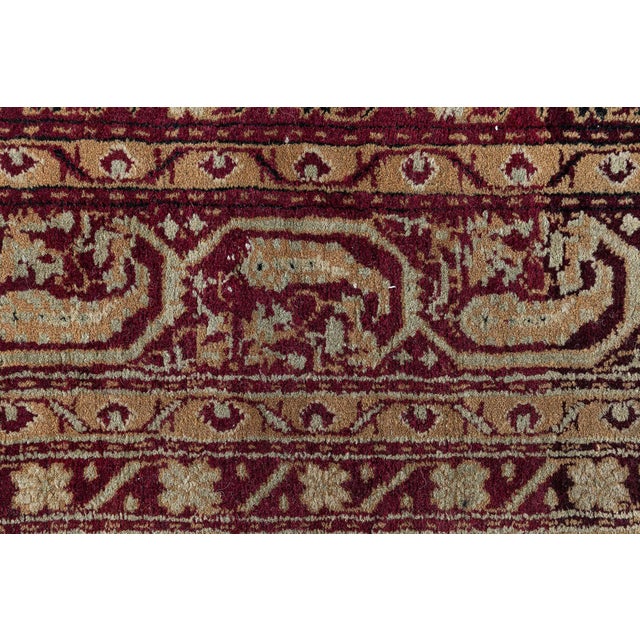 Textile Doris Leslie Blau Antique Indian Navy Blue With Burgundy Rug - c. 1900 Agra For Sale - Image 7 of 8