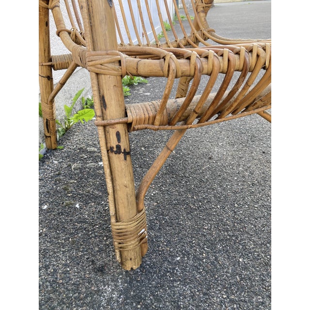 Goldenrod Rattan Armchair in Rattan For Sale - Image 8 of 18