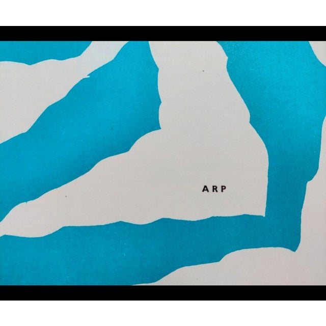 Jean arp - portrait in blue - original color lithograph, signed in the plate, published in 1949 by maeght for dlm...