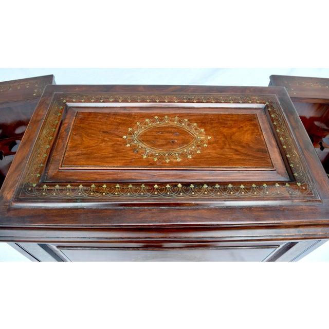 Wood Mid 20th Century Anglo Indian Dry Bar Cabinet Rosewood & Brass For Sale - Image 7 of 13