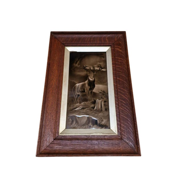 Victorian Era Collectibles with Images of Deer, 1800s, Paintings, Framed, Set of 2 For Sale - Image 4 of 12