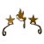 Vintage Solid Brass Fireplace Stocking Holders For Sale