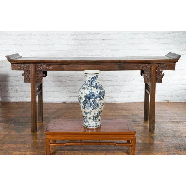 Chinese Vintage Chinese Blue & White Porcelain Vase with Landscapes & Architectures For Sale - Image 3 of 13