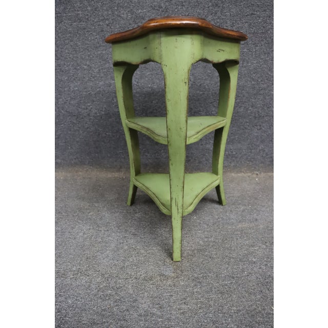 Baker Painted Corner Side Table With Cherry Top For Sale In Philadelphia - Image 6 of 12