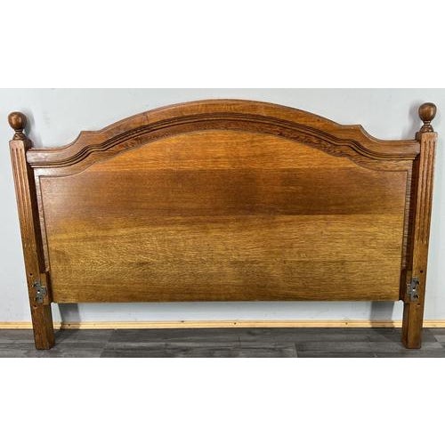 Brown Vintage French Style Carved Double Bed Headboard For Sale - Image 8 of 8