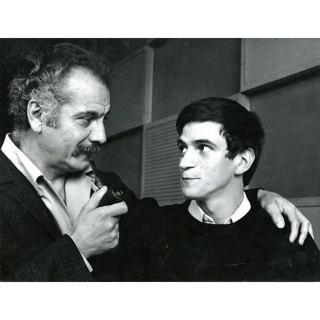 Portrait of Georges Brassens with Georges Chelon - Vintage Photo - 1960s 1960s For Sale