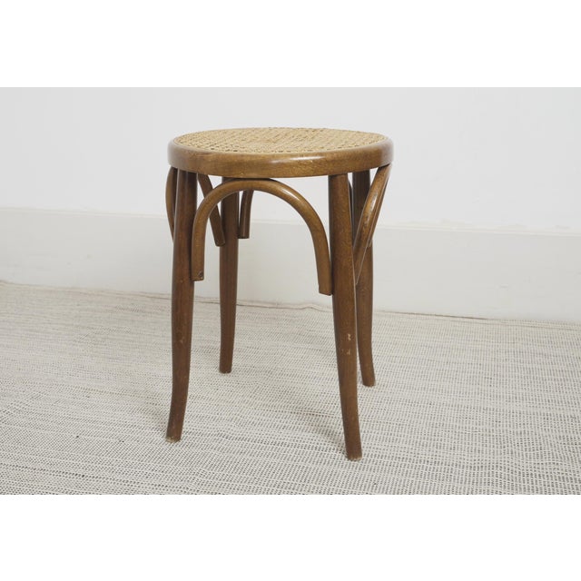 Vintage Cane Stool in Bentwood, 1970s For Sale - Image 4 of 11