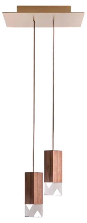 Lamp One Wood Duet Chandelier by Formaminima
