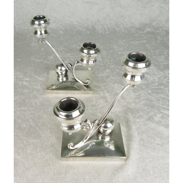 Mid 20th Century P Lopez G Mexican Sterling Silver Candle Sticks - A Pair For Sale - Image 16 of 18
