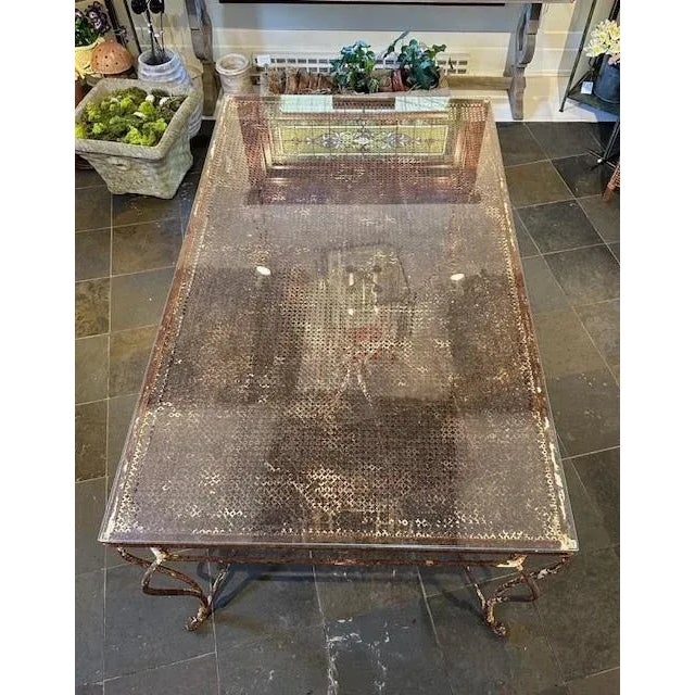 Antique Glass + Iron Table Paris Circa 1920"s For Sale In Chicago - Image 6 of 12