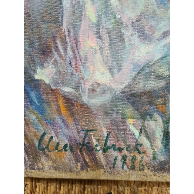 Modern Ulla Fribrock, Mother and Child, Oil Painting on Canvas, Late 20th Century For Sale - Image 3 of 7