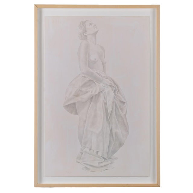 (Cincinnati, Ohio, b. 1934 ) pair of figural drawings in copper and goldpoint on paper titled verso: "M.W. Figure/Drapery"...