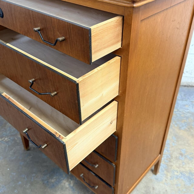 Brown Danish Modern Teak and Beech Six-Drawer Chest, Circa 1950s For Sale - Image 8 of 8