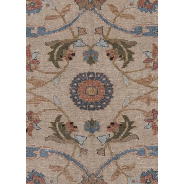 Traditional oriental inspired blue, salmon pink and beige wool rug by Doris Leslie Blau. Size: 6'4" × 9'0" (193 × 274 cm)....