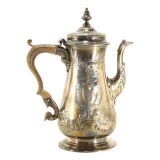 1746 London George II Sterling Silver Teapot, Possibly William Gould, Maker For Sale
