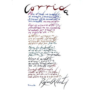 Rafael Alberti, Corrida, Lithograph, 1972 For Sale