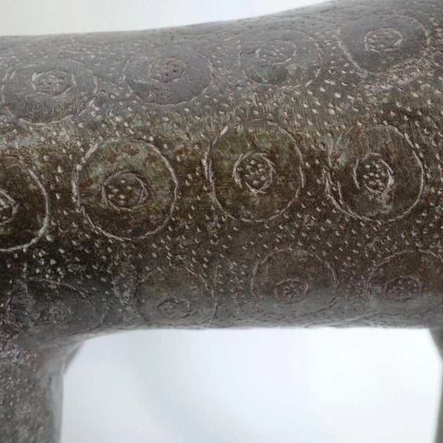 Bronze Vintage African Benin Bronze Leopard Sculpture For Sale - Image 8 of 9