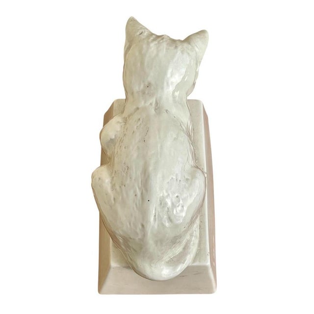 Young Cat in Creil and Montereau Earthenware by Ernest Gazan For Sale - Image 6 of 12