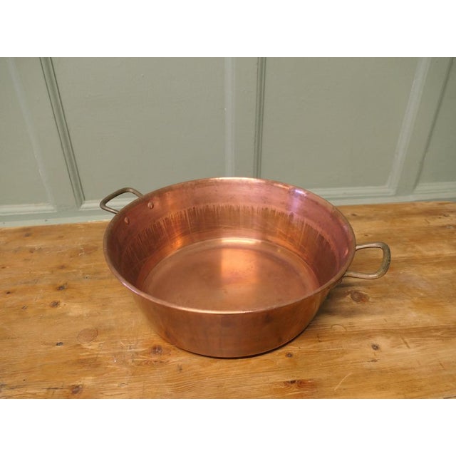 1900 - 1909 Large Antique Double Handled Copper Jam Pan, 1900 For Sale - Image 5 of 6