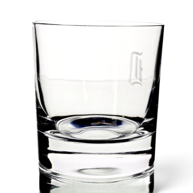 Late 20th Century Nachtmann German Lead Crystal D Monogram Whiskey Tumblers - Set of 4 For Sale - Image 10 of 12