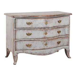 Late 18th Century Swedish Rococo Pine Chest of Three Drawers For Sale