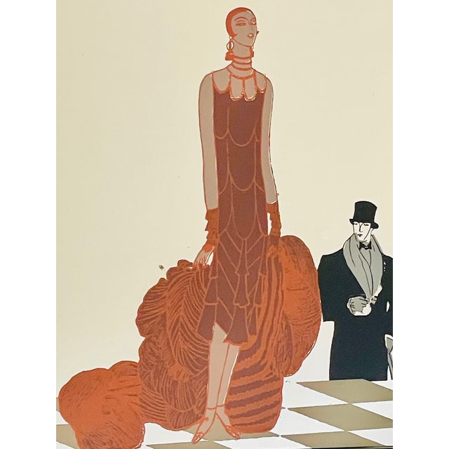 Beautiful, vintage, art deco style, framed, vogue magazine advertising wall mirror, circa 60's - 70's. the piece features...