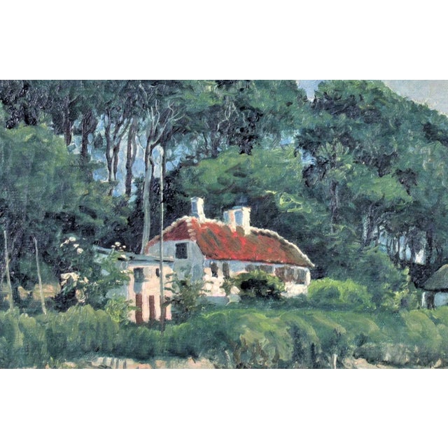 Impressionist Axel Haldrup, Landscape with House, Circa 1925 For Sale - Image 3 of 7